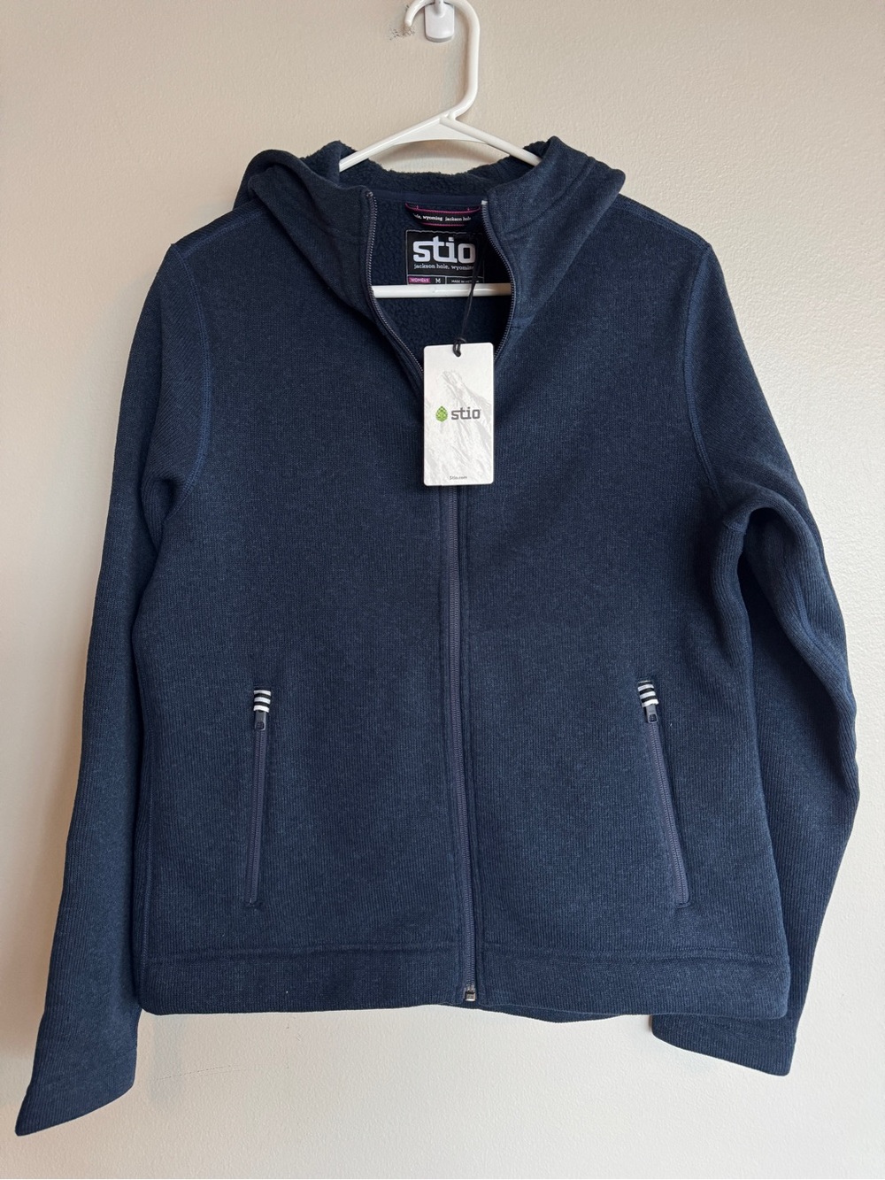 NWT Stio Sweetwater Fleece Full Zip Hoodie Blue Navy Medium